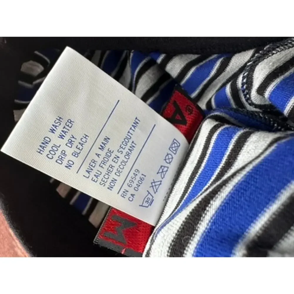 Vintage 80s 90s Marika Blue Striped Coolmax Bike Shorts High Waist M
